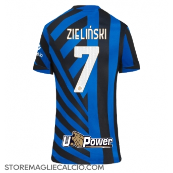 Inter Milan Piotr Zielinski #7 Maglia Gara Casa Repliche 2024-25 Donna Maniche Corte